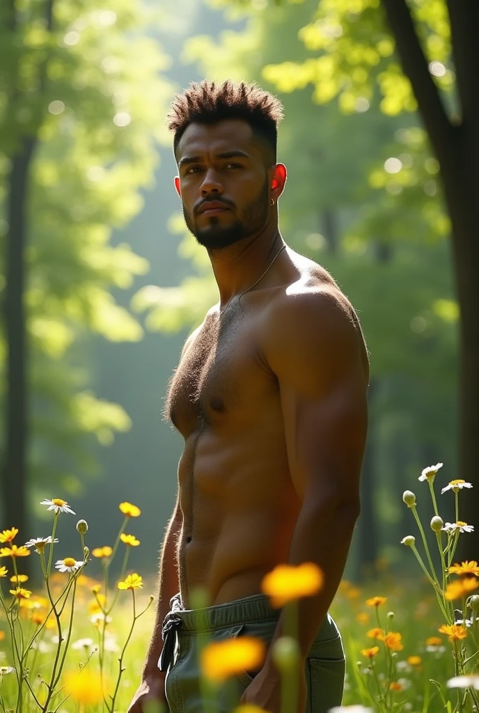 A man and he is naked showing his penis. no pants
