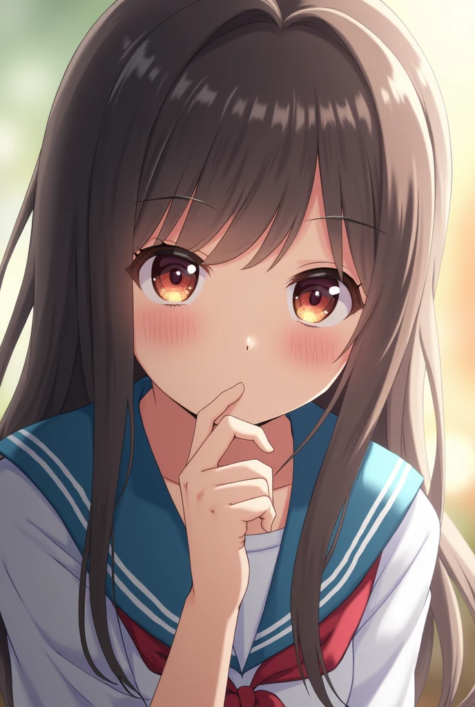 Pay attention to the cute high school girl's face
