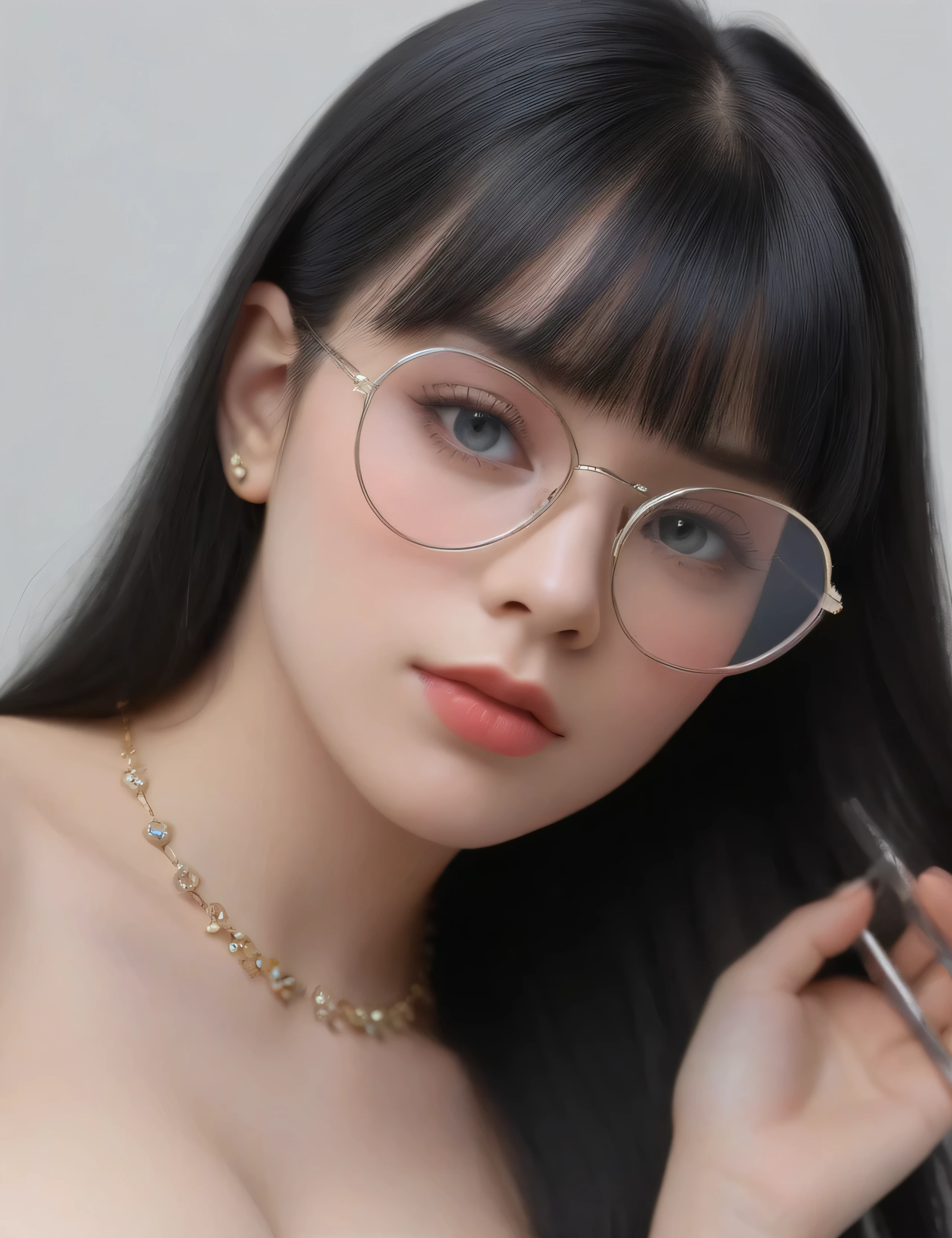 Full Body Portrait, Head to toe, completely naked 18-year-old Lenna Nimoy, long, straight, black hair, the bangs cut straight across her forehead, blue eyes, ((great big, giant, oversized, gigantic, humongous tits:1.5)), thick black framed eyeglasses, Multicolored lightning, 3D bubbles, hearts, stars, clovers, 4k, UHD, Hyper realistic, photorealistic, realistic, extremely high quality, professional quality, perfect face, perfect eyes, colorful, vibrant, extremely detailed skin texture, extremely detailed skin tone, high fidelity, High Definition, beautiful, the best quality, trending at artstation,