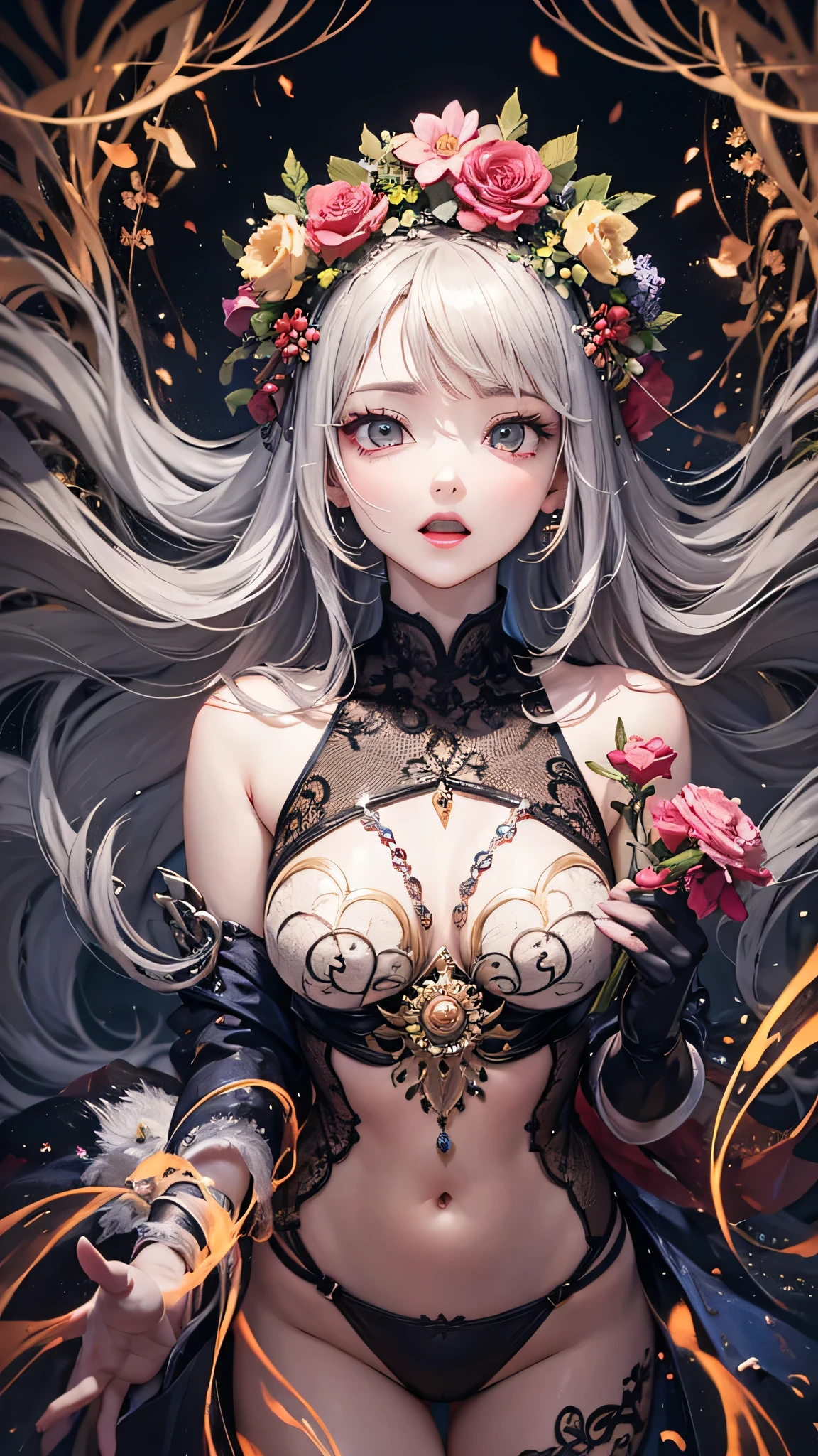 Official Art, unity 8k wallpaper, Super detailed, beautifully、aesthetic, masterpiece, Highest quality, Chinese style, (zenTangle, Mandala, Tangle, enTangle), Flower Ecstasy, One person, Very detailed, Dynamic Angle, Cowboy Shot, The most beautiful form of chaos, elegant, Brutalist design, Vibrant colors, Romanticism, James Jean, Robbie Dowie Anton, Ross Tran, Francis Bacon, It was freezing cold, Adrian's genius, Petra Cortright, Gerhard Richter, takato yamamoto, Ashley Wood, Atmospheric