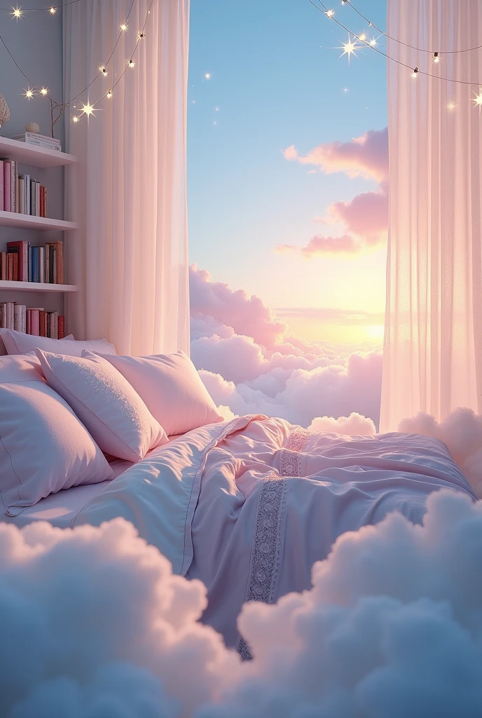 A beautiful bedroom in clouds
