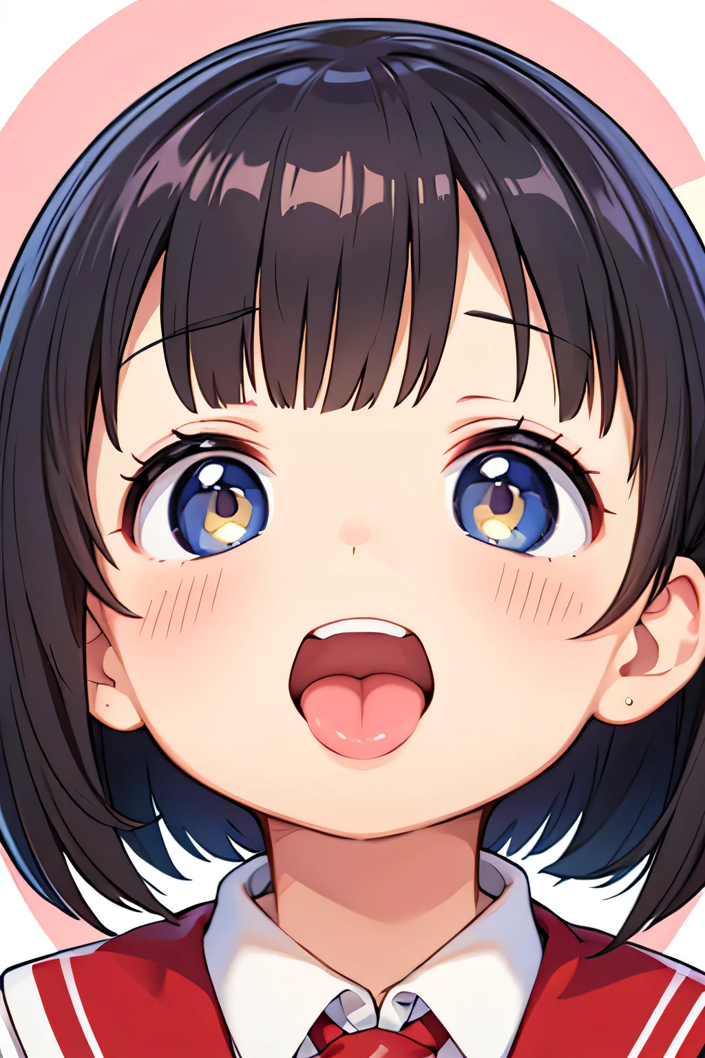 In the mouth　tongue　odor　　Primary school students　Face close-up　smile　 Open your mouth wide
