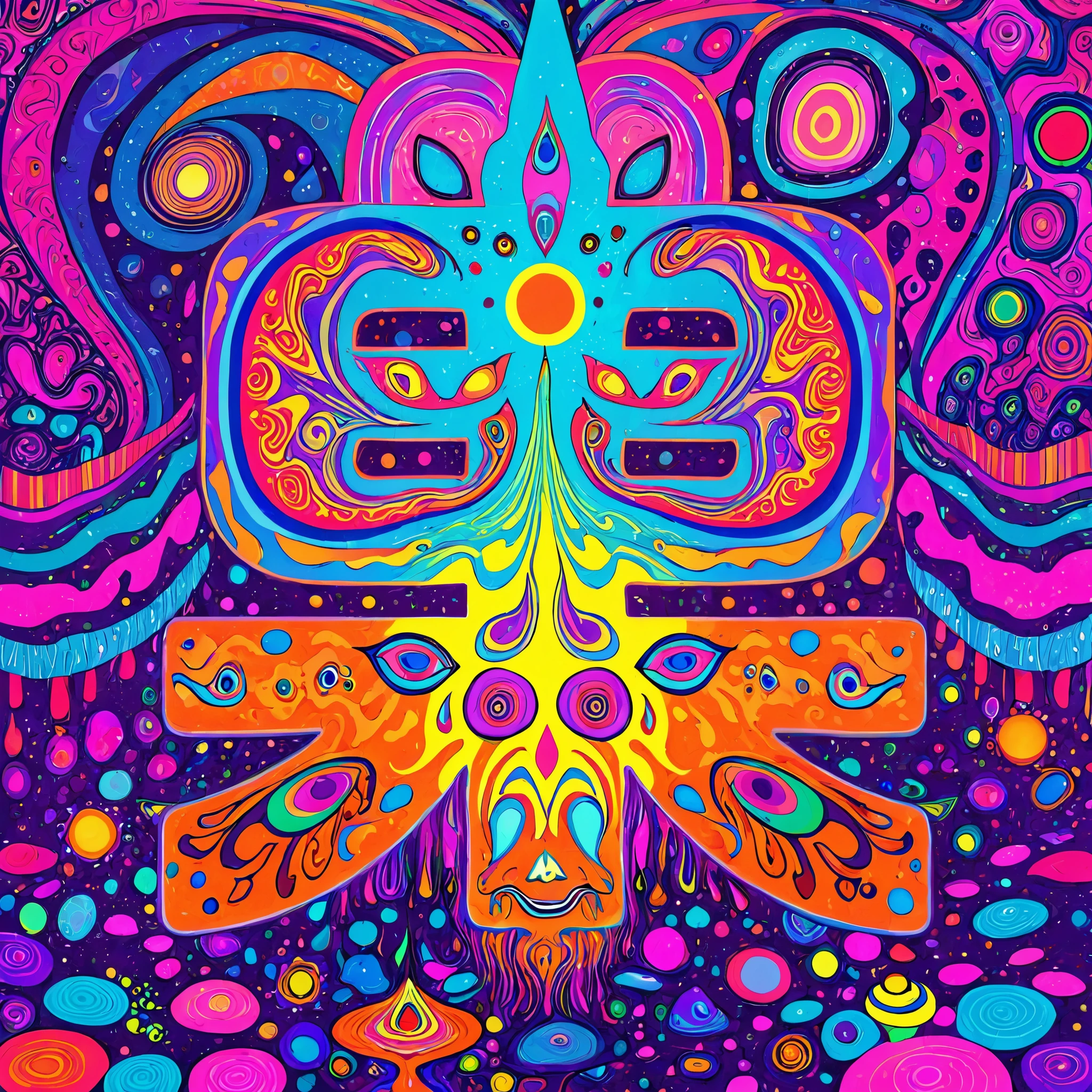 Psychedelic Abstract Art, puzzling, melt, Bright colors, Inspired by Michael Deforge (Michael Deforge) Inspired Pop Art, and Mumford, tumblr, Psychedelic Art, Psychedelic illustration, psychedelic acid trip, Psychedelic Trip, retro Psychedelic illustration, Psychedelic Art style, psychedelic style, Surreal psychedelic design, LSD Trip, Psychedelic Fever Dream, psychedelics, Shaman horror LSD art, psychedelics