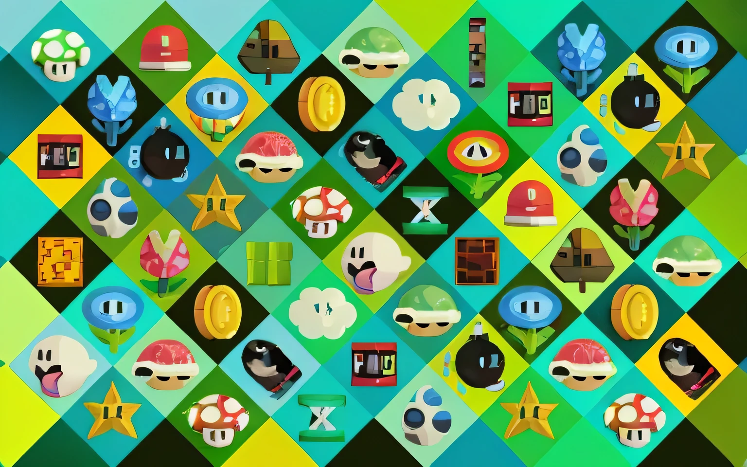 Design a seamless pattern that combines the nostalgic charm of retro gaming with the futuristic aesthetic of cyberpunk. Use a vibrant neon color palette to create a visually striking composition. Include pixelated sprites of classic gaming consoles, , and The background should be a deep, inky black to enhance the neon glow.