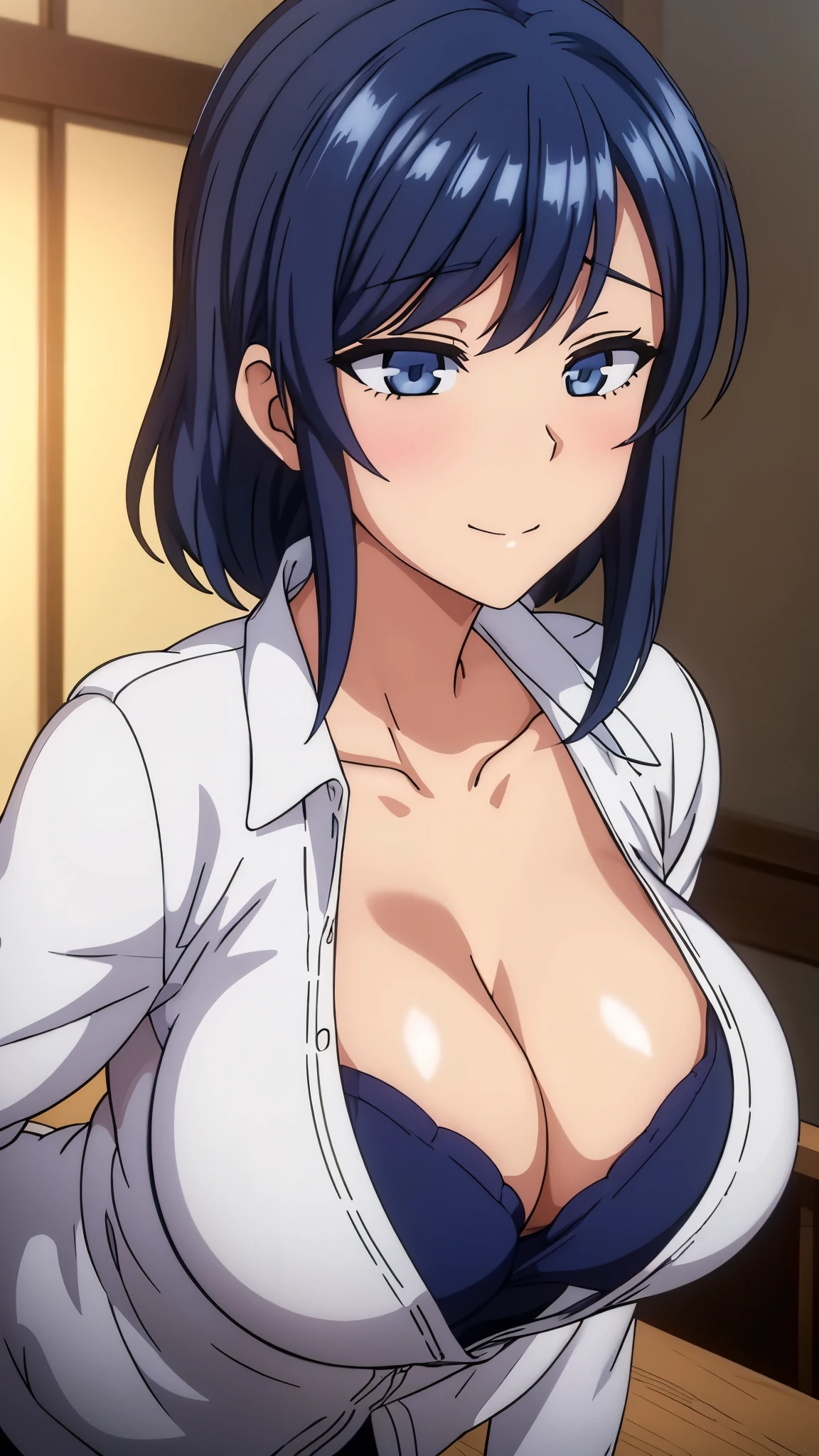 (((masterpiece))),fuyumi itadori, Anime girl characters, 1girl, solo, looking at viewer, medium hair long sleeves, cleavage, bigger breasts, closed mouth, collarbone, jacket, open clothes, open jacket, blue jacket, ground vehicle, sports bra, tall girl, horny, big ass, beautiful face,Charming,  anime visual of a cute girl, screenshot from the anime film, & her expression is solemn, ahegao face, in the anime film, in an anime, anime visual of a young woman, she has a cute expressive face, still from anime, perfect breasts, she is tall, All bodies visible, ahegao face, the face is ahegao, she is horny, A perverted face, she so perverted, she smile so perverted, hd picture, 4k quality, details of the face is so good,bigger breasts, 
