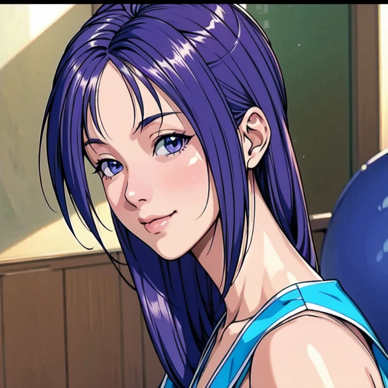 Young woman with small parasite on her shoulder anime