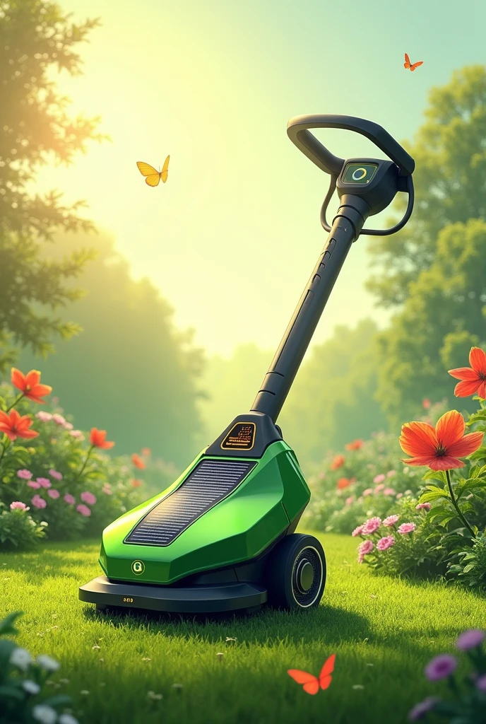 Automatic Solar Grass Trimmer with self vacuum and Sensors drawing
