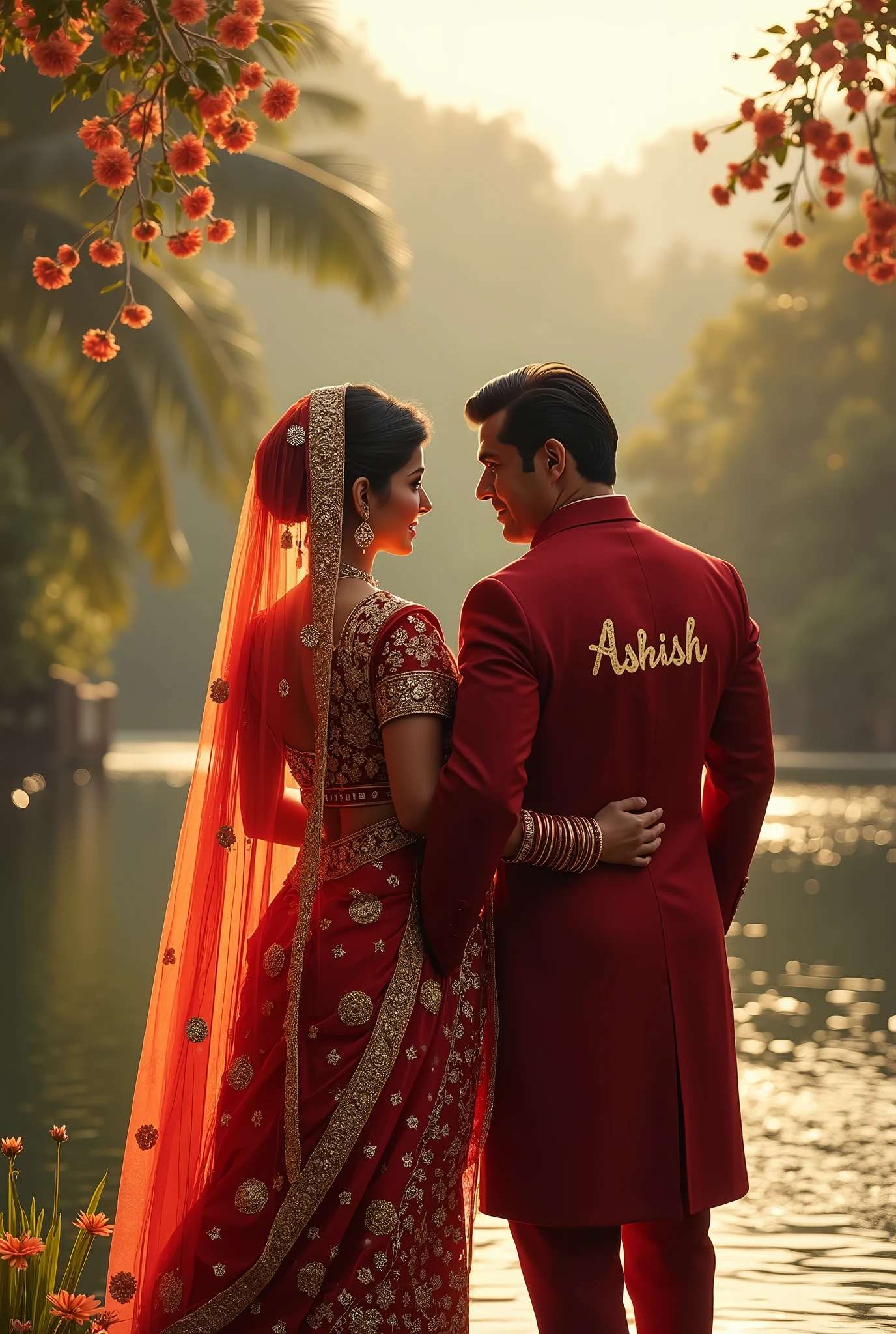 Salman khan ke pith par Ashish likha hua hai wedding with Aishwarya Rai bachhan in an resort in the river bank