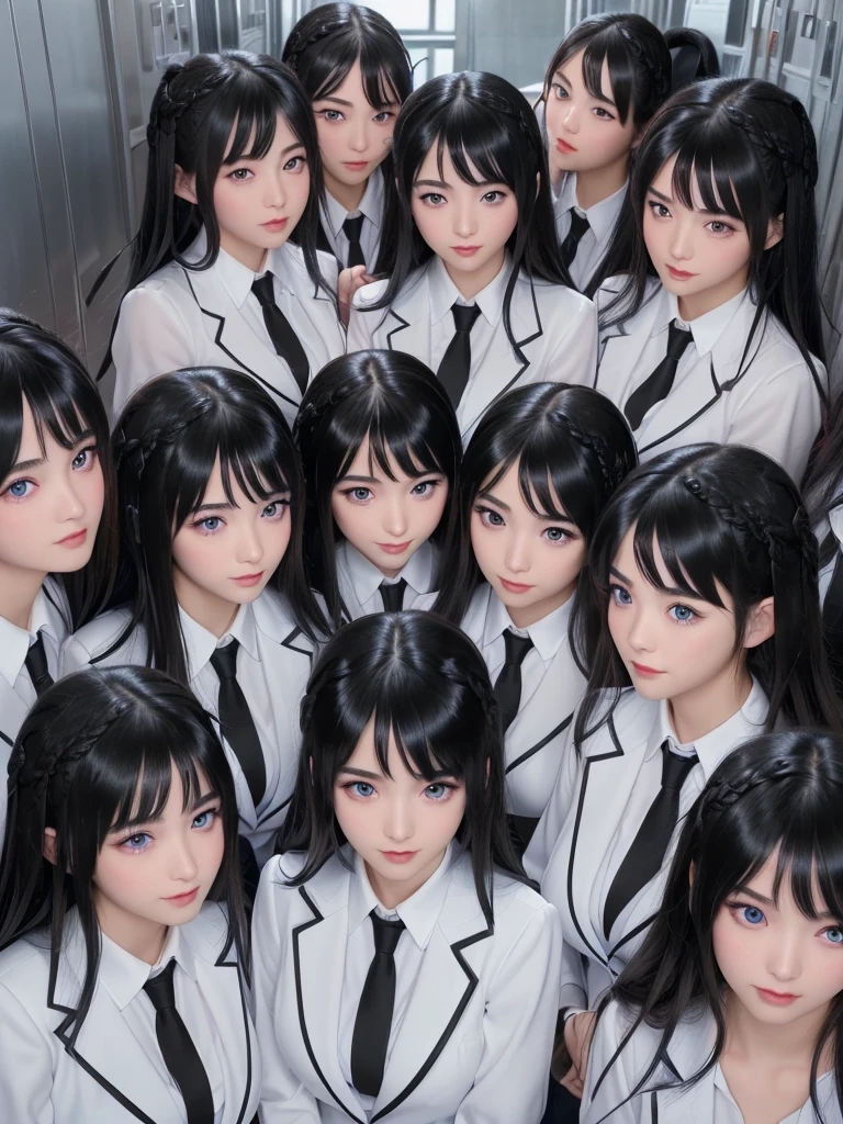 (Perfect Clone girls Photography Art), (16K, Highest quality, Ultra-high resolution, Unrealistic, The Daily Life of Cloned Girls, Real), (Japanese, Female college student, 20-year-old), (((((Small face, (((((Thick black hair, Semi-long hair)))))))))), ((Beautiful detailed girls, Accurate body structure, Very detailed body, ((((Big Breasts, J-Cup))), Emphasis on the fullness of a large chest))), ((Cute Smile, A gentle gaze)), (((((Happy laughter))))), (((((Very detailed, 1girl-cloning))))), (((100girls), (6+girls), )multiple girls))), (((A very perfect depiction of a doppelganger))), (((Very detailed, Perfectly the same girl, The exact same smile, Perfect same hair, Perfect same clothes, Perfect same J-cup))), (((((clone girls only))))), ((10,000girls)), ((1,000,000girls)), ((1,000,000,000girls)), (hug, Chest to Chest, hug), (Full cleavage, Lesbian, kiss, Staring at each other, spoil, Look next door), (1,000,000,000,000,000,000girls), (1,000,000,000,000,000,000,000,000,000girls), ((The sight of the ultimate super-crowded, Super dense, Super crowded)), (Soft Light, super wide view, (((((Extremely detailed ultra-perspective depiction))))))