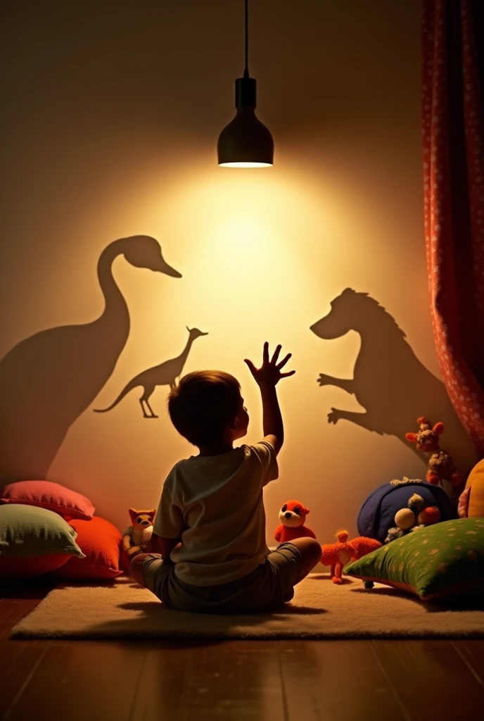 Making shadow puppets with your hands
