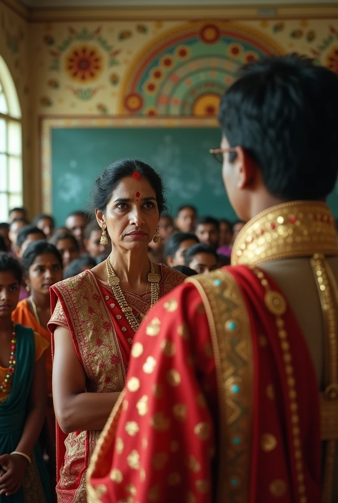 A helpless weak teacher is humiliated by a rich person. Indian