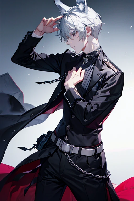 Handsome,Wolf Ears,Constraints,belt,Her hair is short,Jail,handcuffs,male