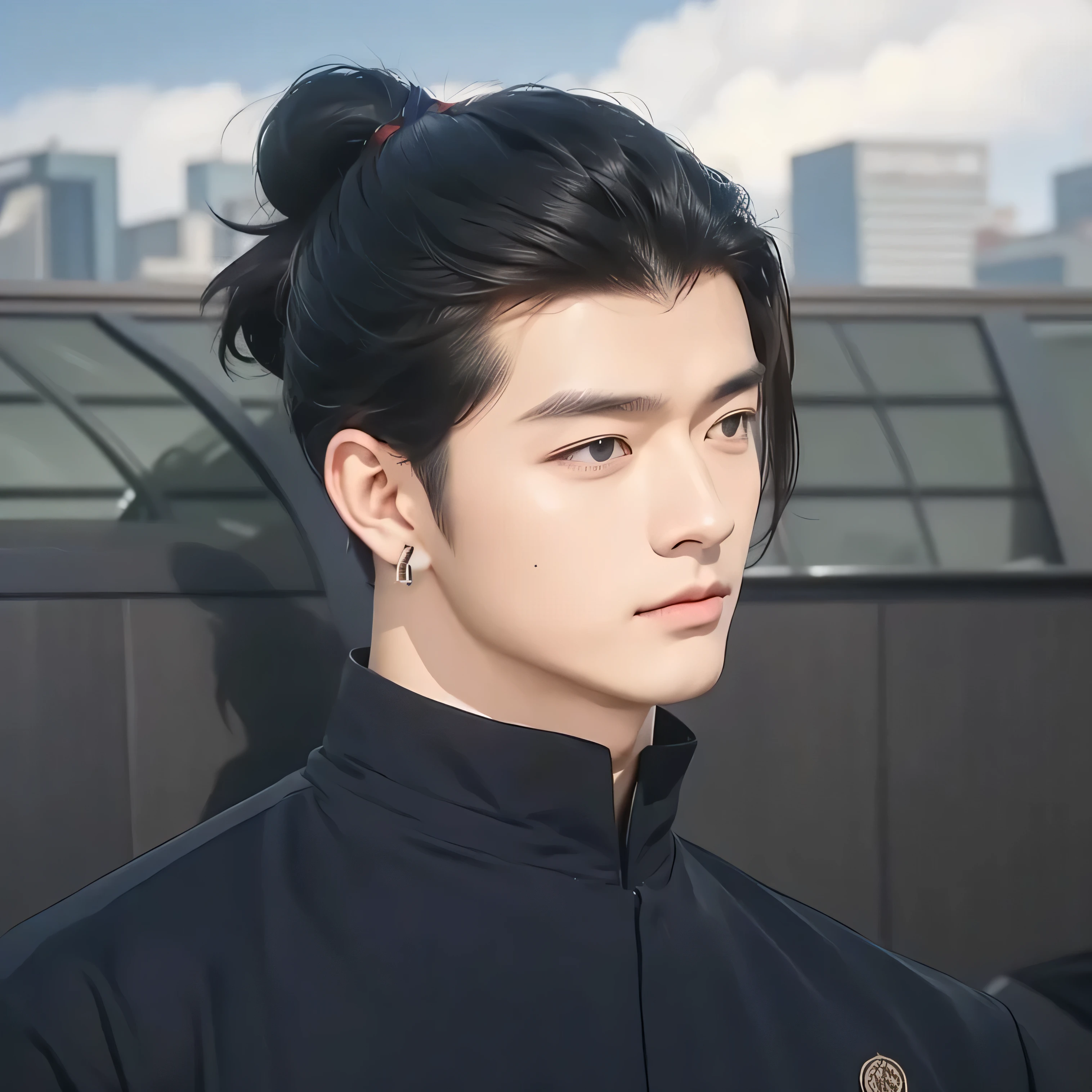 big black button earrings, black button earrings