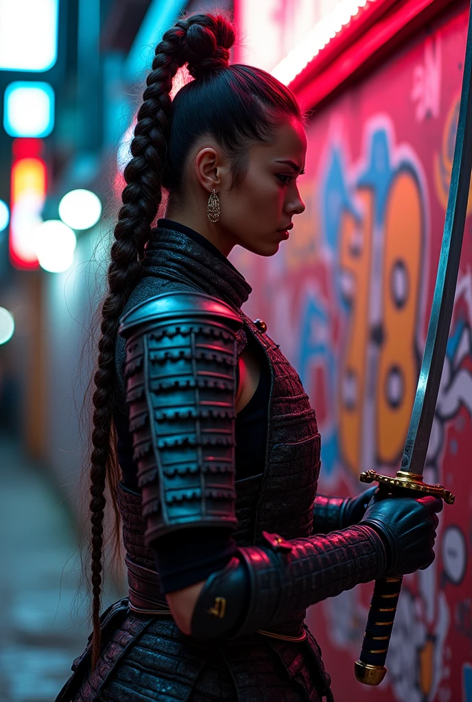 REAL,8k,hip hop,samurai woman,
