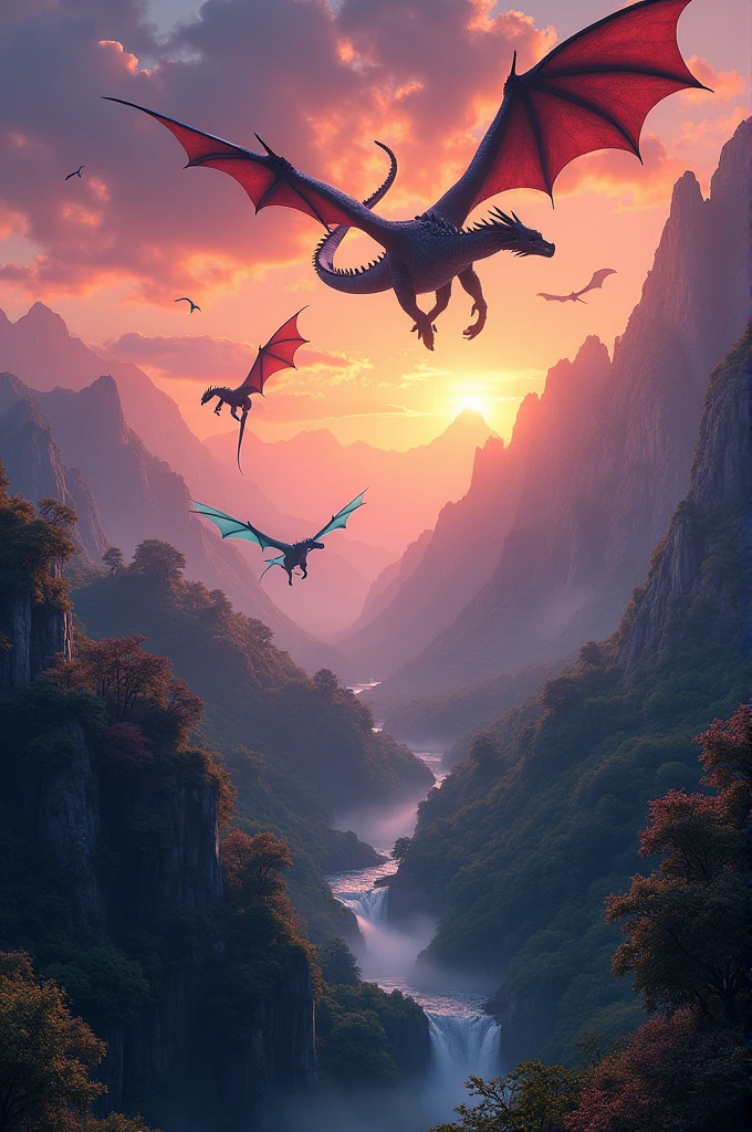 A dragon-filled world, 4k resolution.