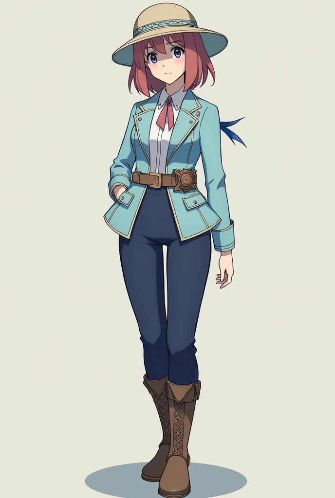For Violet Evergarden’s outfit on her Pokémon journey, it would likely combine practicality with elegance, reflecting both her military background and her refined sense of style. Here’s a possible design for her outfit:

**She has blonde hair, fair skin and blue eyes, and a pretty face like a calm doll.**

1. **Top:** A fitted, high-collared jacket in a soft, muted color, such as pastel blue or ivory. The jacket might feature intricate embroidery or decorative elements, reminiscent of her Victorian-inspired attire from the original series, but adapted for a more rugged, travel-ready look. It could have practical elements like pockets for carrying essentials.

2. **Bottoms:** Tailored, durable trousers or a long, elegant skirt with reinforced areas for practicality during travel. The trousers might be in a complementary color, such as dark navy or gray, to maintain a refined yet functional appearance.

3. **Footwear:** Sturdy, ankle-high boots that are both comfortable for long journeys and stylish. The boots could be in a neutral color and feature subtle decorative accents.

4. **Accessories:** A stylish, yet practical belt with pouches for carrying Poké Balls and other items. Violet might also wear a decorative scarf or sash, adding a touch of elegance while also serving as an extra layer for changing weather conditions.

5. **Headwear:** A small, elegant hat or a headband that reflects her sense of refinement. The hat could be a soft, functional design that offers protection from the sun while maintaining her distinctive look.

Overall, her outfit would be a blend of practicality and sophistication, designed to reflect her character’s grace and attention to detail while ensuring she is well-prepared for her Pokémon journey.