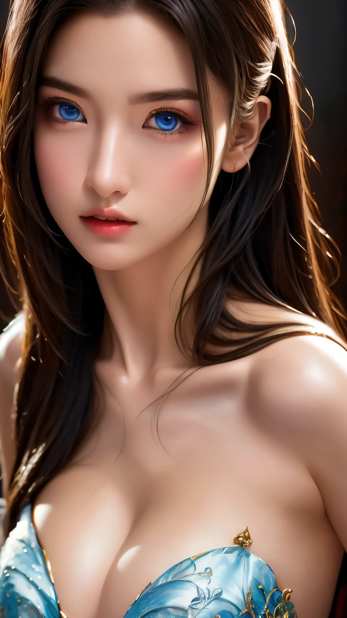 8k super detailed artwork, professional layout (realistic masterpiece, best quality: 1.2), 1 beautiful girl with clear blue eyes, sexy standard body, solo. Experience the absolute wonder of an 8K resolution render, with cinematic lighting and a realistic depth of field of 1.5, showcasing a stunning and diverse range of styles