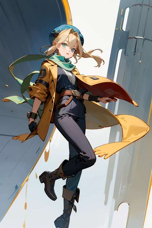 For Violet Evergarden’s outfit on her Pokémon journey, it would likely combine practicality with elegance, reflecting both her military background and her refined sense of style. Here’s a possible design for her outfit:
**She has blonde hair, fair skin and blue eyes, and a pretty face like a calm doll. Not smile**
1. **Top:** A fitted, high-collared jacket in a soft, muted color, such as pastel blue or ivory. The jacket might feature intricate embroidery or decorative elements, reminiscent of her Victorian-inspired attire from the original series, but adapted for a more rugged, travel-ready look. It could have practical elements like pockets for carrying essentials.
2. **Bottoms:** Tailored, durable trousers or a long, elegant skirt with reinforced areas for practicality during travel. The trousers might be in a complementary color, such as dark navy or gray, to maintain a refined yet functional appearance.
3. **Footwear:** Sturdy, ankle-high boots that are both comfortable for long journeys and stylish. The boots could be in a neutral color and feature subtle decorative accents.
4. **Accessories:** A stylish, yet practical belt with pouches for carrying Poké Balls and other items. Violet might also wear a decorative scarf or sash, adding a touch of elegance while also serving as an extra layer for changing weather conditions.
5. **Headwear:** A small, elegant hat or a headband that reflects her sense of refinement. The hat could be a soft, functional design that offers protection from the sun while maintaining her distinctive look.
Overall, her outfit would be a blend of practicality and sophistication, designed to reflect her character’s grace and attention to detail while ensuring she is well-prepared for her Pokémon journey.