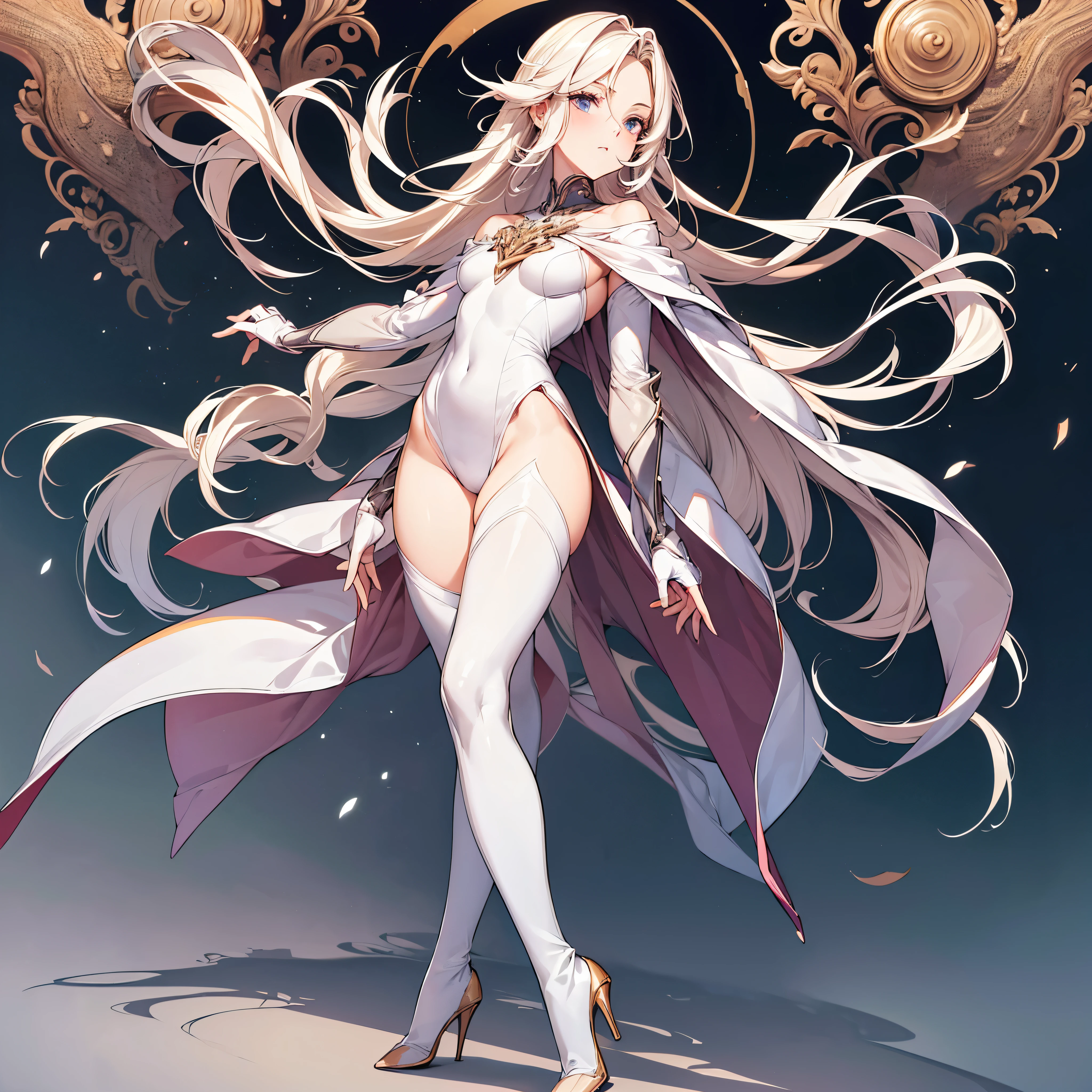 ((Biologically correct number of limbs)), high resolution, Wearing stiletto-heeled over-the-knee boots:1.1, a beautiful girl, has a pair of legs , having beautiful legs, only lower body, best quality, leggings, foot close up view only