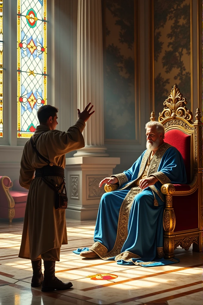 A worker salute a king