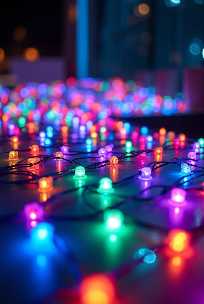 Generate an image of LED lights constantly on