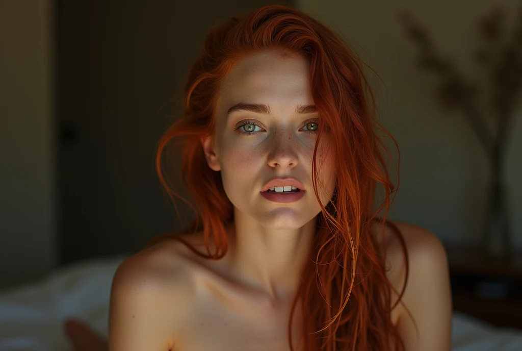 NSFW, naked, nude, naked pussy, pussy view, view from pussy, high details on realistic naked pussy, Irish woman, full-body photo, lustful eyes, mouth open, orgasm, naked pussy, open legs pose, realistic pussy, high details on realistic pussy, healthy 22 years old, long autumn red complex braided hair, toned, fit, ((naked)), nude, (skinny:1.3), (highly detailed hair), sharp body, highly detailed body, (realistic), soft focus, analog look, insanely detailed, highest quality, green eyes, looking at viewer, perfect teeth, (big breasts), shaved pussy, (realistic:1.3), (shadows:.9), film camera, analog, photo, film grain, realistic face, perfect face, fully naked, open legs pose, realistic pussy,