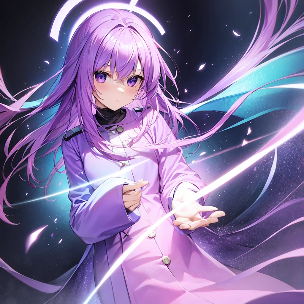 woman　clear　Light purple hair　　coat　　　Anime Style　　　Face in the middle