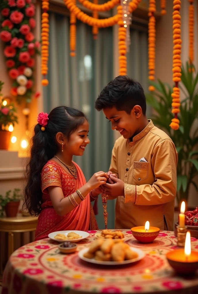 Rakshabandhan Indian Hindu festival With cute brother and sister