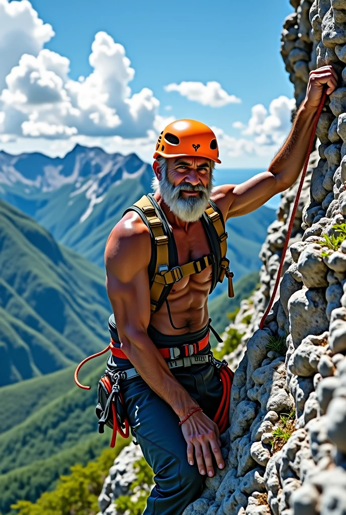 like a real-life version of Kenji from 'Kiteretsu Daihyakka'。A person in their late 40s whose hobby is mountain climbing