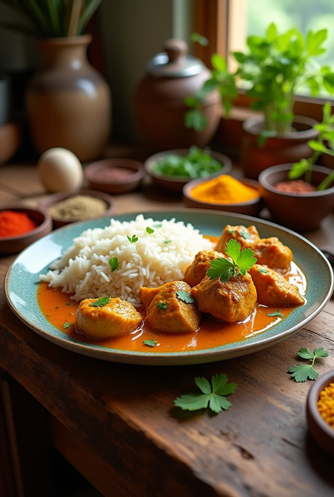 Rice and chicken curry