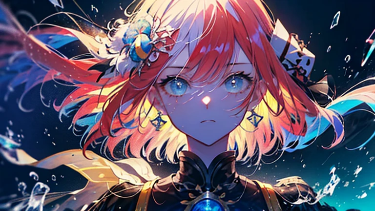 anime, (((portrait of daw))), a woman, (((a red hair))), (((blue eyes))), (((female pirate)), 8k, unreal engine, octane render, by kyun, gamang, Yoon Gon-Ji, g.ho, gosonjak, shuroop, serious, domi, noah, trending on pixiv, fanbox, skeb, masterpiece, smooth soft skin, big dreamy eyes, beautiful intricate colored hair, symmetrical, anime wide eyes, soft lighting, concept art, digital painting, tropical island