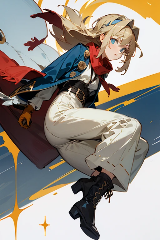 For Violet Evergarden’s outfit on her Pokémon journey, it would likely combine practicality with elegance, reflecting both her military background and her refined sense of style. Here’s a possible design for her outfit:
**She has blonde hair, fair skin and blue eyes, and a pretty face like a calm doll.**
1. **Top:** A fitted, high-collared jacket in a soft, muted color, such as pastel blue or ivory. The jacket might feature intricate embroidery or decorative elements, reminiscent of her Victorian-inspired attire from the original series, but adapted for a more rugged, travel-ready look. It could have practical elements like pockets for carrying essentials.
2. **Bottoms:** Tailored, durable trousers or a long, elegant skirt with reinforced areas for practicality during travel. The trousers might be in a complementary color, such as dark navy or gray, to maintain a refined yet functional appearance.
3. **Footwear:** Sturdy, ankle-high boots that are both comfortable for long journeys and stylish. The boots could be in a neutral color and feature subtle decorative accents.
4. **Accessories:** A stylish, yet practical belt with pouches for carrying Poké Balls and other items. Violet might also wear a decorative scarf or sash, adding a touch of elegance while also serving as an extra layer for changing weather conditions. Wearing brown gloves, her arms are serrated.
5. **Headwear:** A small, elegant hat or a headband that reflects her sense of refinement. The hat could be a soft, functional design that offers protection from the sun while maintaining her distinctive look.
Overall, her outfit would be a blend of practicality and sophistication, designed to reflect her character’s grace and attention to detail while ensuring she is well-prepared for her Pokémon journey.