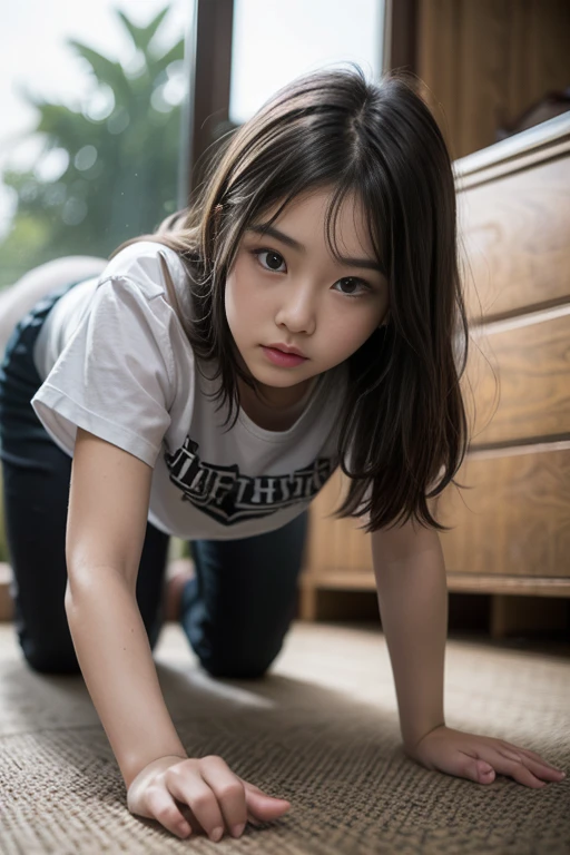 High School Girls、On all fours、tshirt