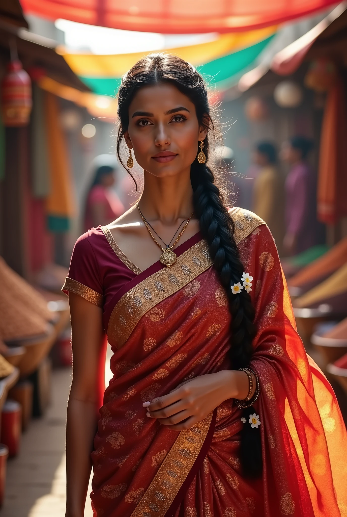 Girl with mid age 30 with Indian atiree