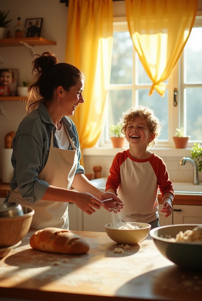 Mother and son shouting
