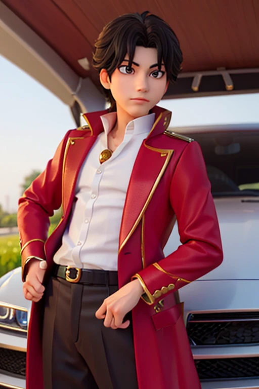18age、male、Prince、neutral、Fraudster、Wealthy attire、luxury car、