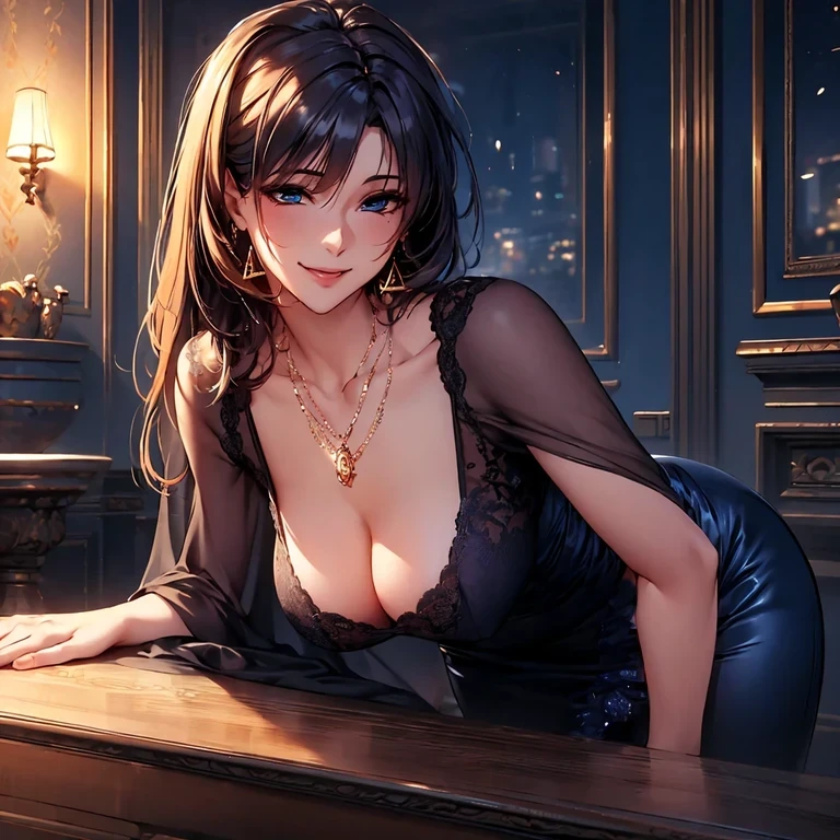 The dresses are the same color.