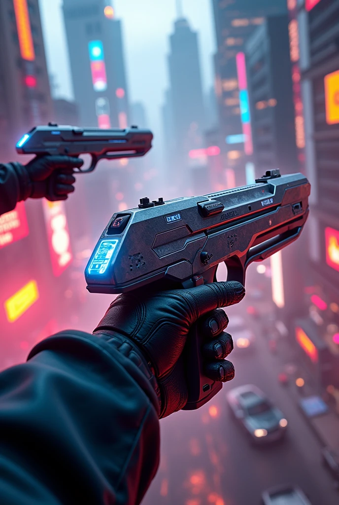 Futuristic guns for action game