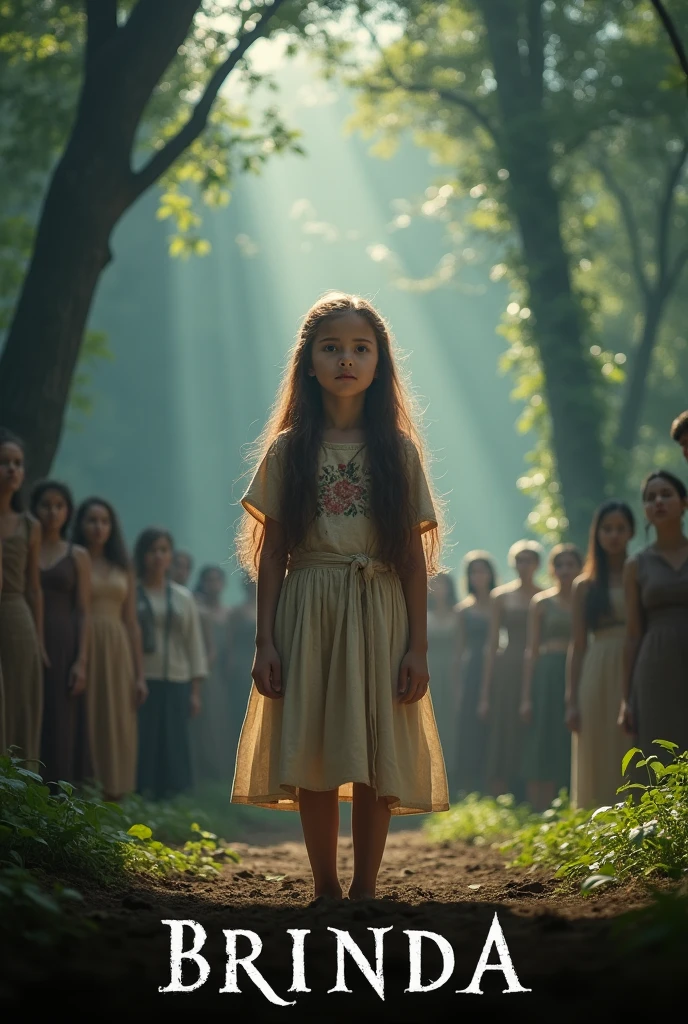 In a distant village in the forest, in the mid-1990s, a young girl is chosen to be offered as a human sacrifice to appease the supposedly angry Goddess add text BRINDA S01 E01 at bottom