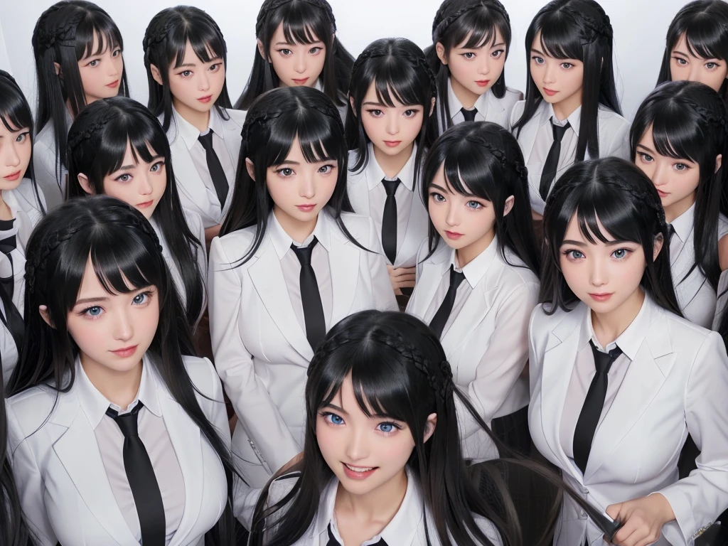 (Perfect Clone girls Photography Art), (16K, Highest quality, Ultra-high resolution, Unrealistic, Paradise of Cloned Girls Proliferation, Real), (Japanese, Female college student, 20-year-old), (((((Small face, (((((Thick black hair, Semi-long hair)))))))))), ((Beautiful detailed girls, Accurate body structure, Very detailed body, ((((Big Breasts, J-Cup))), Emphasis on the fullness of a large chest))), ((Cute Smile, A gentle gaze)), (((((Happy laughter))))), (((((Very detailed, 1girl-cloning))))), (((100girls), (6+girls), multiple girls))), (((A very perfect depiction of a doppelganger))), (((Very detailed, Perfectly the same girl, The exact same smile, Perfect same hair, Perfect same clothes, Perfect same J-cup))), (((((clone girls only))))), ((10,000girls)), ((1,000,000girls)), ((1,000,000,000girls)), (hug, Chest to Chest, hug), (Full cleavage, Lesbian, kiss, Staring at each other, spoil, Look next door), (1,000,000,000,000,000,000girls), (1,000,000,000,000,000,000,000,000,000girls), ((The sight of the ultimate super-crowded, Super dense, Super crowded)), (Soft Light, looking at chest, (((((Extremely detailed ultra-perspective depiction))))))