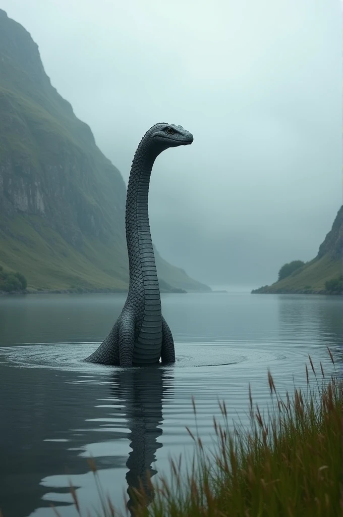 Quickly make the gray Loch Ness Monster appear