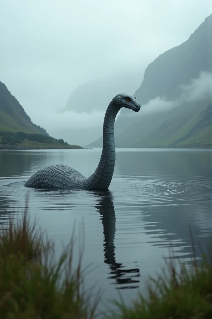 Quickly make the gray Loch Ness Monster appear