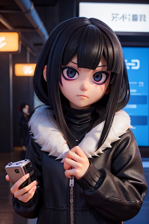 18age、female、hacker、Black clothing、Suspicious mask、Chuunibyou、cyber punk、Dark circles under the eyes、