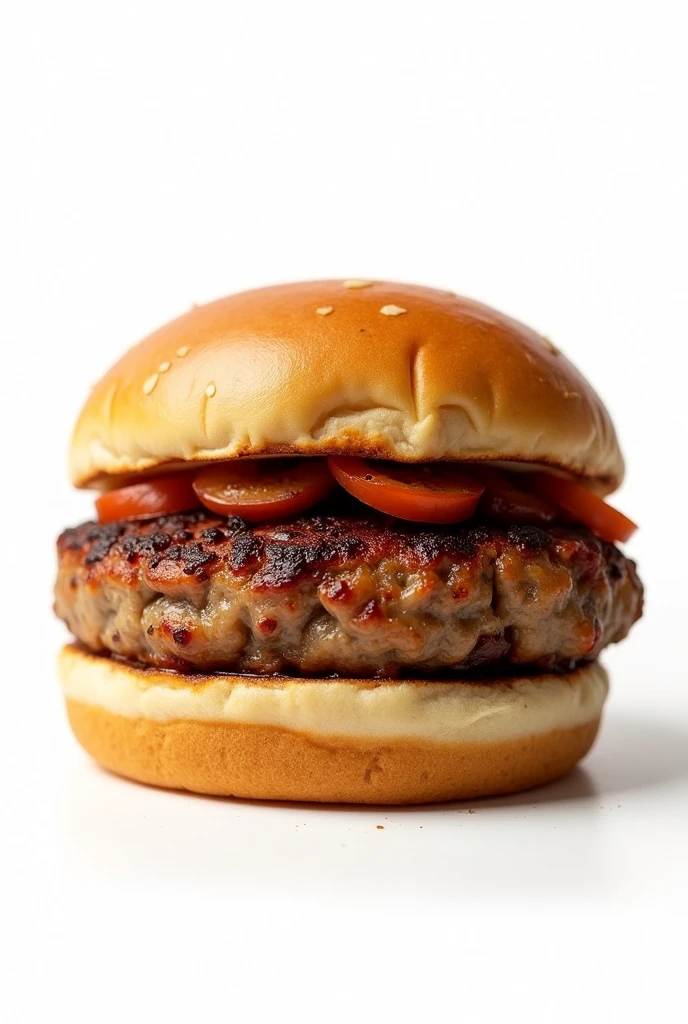 Realistic plain Shawarma burger without veggies and sesame seeds white background