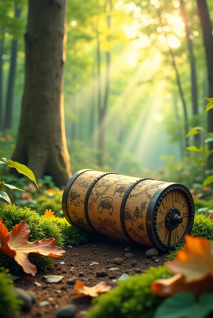 A Time Capsule: Create a container made from recycled materials and fill it with objects representing environmental issues, such as plastic bottles, dried-up leaves, and soil samples. Seal the container and label it as a time capsule for future generations.