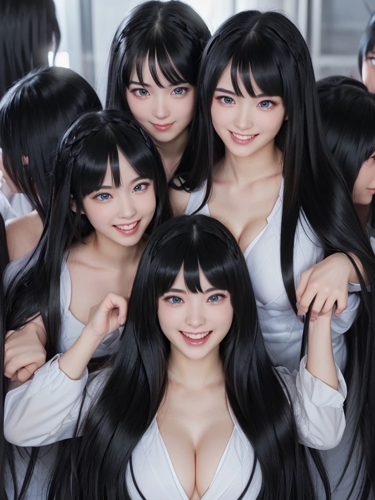 (Perfect Clone girls Photography Art), (16K, Highest quality, Ultra-high resolution, Unrealistic, A world of cloned girls multiplying, Real), (Japanese, Female college student, 20-year-old), (((((Small face, (((((Thick black hair, Semi-long hair)))))))))), ((Beautiful detailed girls, Accurate body structure, Very detailed body, ((((Big Breasts, J-Cup))), Emphasis on the fullness of a large chest))), ((Cute Smile, A gentle gaze)), (((((Happy laughter))))), (((((Very detailed, 1girl-cloning))))), (((100girls), (6+girls), multiple girls))), (((A very perfect depiction of a doppelganger))), (((Very detailed, Perfectly the same girl, The exact same smile, Perfect same hair, Perfect same clothes, Perfect same J-cup))), (((((clone girls only))))), ((10,000girls)), ((1,000,000girls)), ((1,000,000,000girls)), (hug, Chest to Chest, hug, sit), (Full cleavage, Pleasant conversation, Staring at each other, spoil, Look next door), (1,000,000,000,000,000,000girls), (1,000,000,000,000,000,000,000,000,000girls), ((The sight of the ultimate super-crowded, Super dense, Super crowded)), (Soft Light, low angle, (((((Extremely detailed ultra-perspective depiction))))))