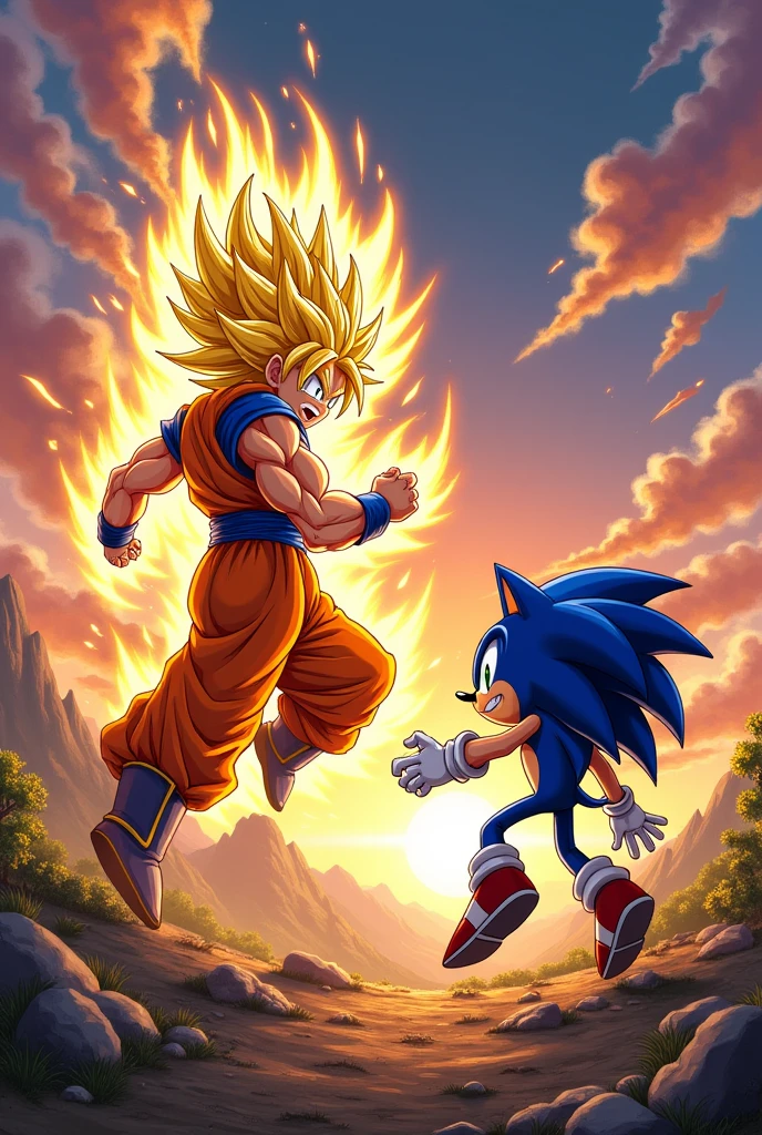 Goku Super saiyan Fight Sonic