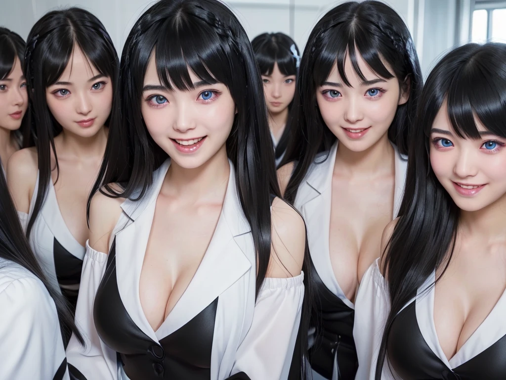 (Perfect Clone girls Photography Art), (16K, Highest quality, Ultra-high resolution, Unrealistic, A world of cloned girls multiplying, Real), (Japanese, Female college student, 20-year-old), (((((Small face, (((((Thick black hair, Semi-long hair)))))))))), ((Beautiful detailed girls, Accurate body structure, Very detailed body, ((((Big Breasts, J-Cup))), Emphasis on the fullness of a large chest))), ((Cute Smile, A gentle gaze)), (((((Happy laughter))))), (((((Very detailed, 1girl-cloning))))), (((100girls), (6+girls), multiple girls))), (((A very perfect depiction of a doppelganger))), (((Very detailed, Perfectly the same girl, The exact same smile, Perfect same hair, Perfect same clothes, Perfect same J-cup))), (((((clone girls only))))), ((10,000girls)), ((1,000,000girls)), ((1,000,000,000girls)), (hug, Chest to Chest, hug, sit), (Full cleavage, Pleasant conversation, Staring at each other, spoil, Look next door), (1,000,000,000,000,000,000girls), (1,000,000,000,000,000,000,000,000,000girls), ((The sight of the ultimate super-crowded, Super dense, Super crowded)), (Soft Light, low angle, (((((Extremely detailed ultra-perspective depiction))))))