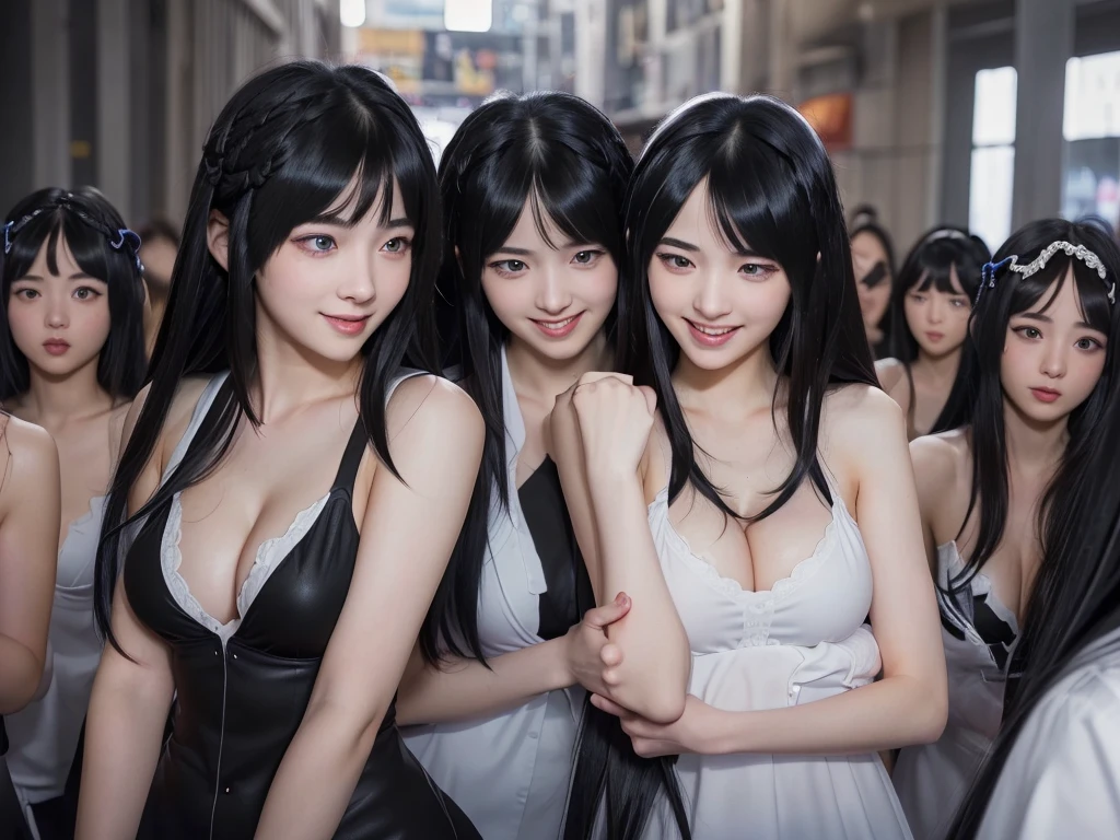 (Perfect Clone girls Photography Art), (16K, Highest quality, Ultra-high resolution, Unrealistic, A world of cloned girls multiplying, Real), (Japanese, Female college student, 20-year-old), (((((Small face, (((((Thick black hair, Semi-long hair)))))))))), ((Beautiful detailed girls, Accurate body structure, Very detailed body, ((((Big Breasts, J-Cup))), Emphasis on the fullness of a large chest))), ((Cute Smile, A gentle gaze)), (((((Happy laughter))))), (((((Very detailed, 1girl-cloning))))), (((100girls), (6+girls), multiple girls))), (((A very perfect depiction of a doppelganger))), (((Very detailed, Perfectly the same girl, The exact same smile, Perfect same hair, Perfect same clothes, Perfect same J-cup))), (((((clone girls only))))), ((10,000girls)), ((1,000,000girls)), ((1,000,000,000girls)), (hug, Chest to Chest, hug, sit), (Full cleavage, Pleasant conversation, Staring at each other, spoil, Look next door), (1,000,000,000,000,000,000girls), (1,000,000,000,000,000,000,000,000,000girls), ((The sight of the ultimate super-crowded, Super dense, Super crowded)), (Soft Light, low angle, (((((Extremely detailed ultra-perspective depiction))))))