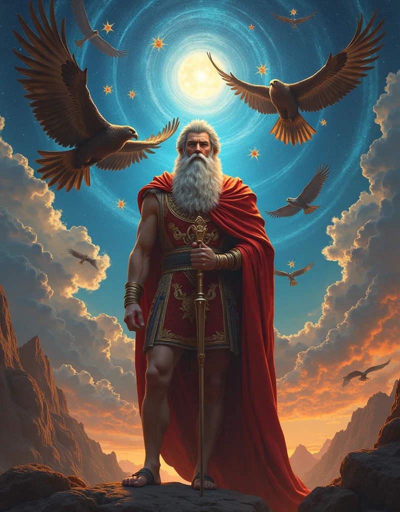 ((masterpiece)), ((Highest quality)), ((High resolution)), ((Highly detailed CG Unity 8k wallpaper)), Roman Emperor Constantine1The Great Emperor、Fluffy hair、Bright and sharp eyes、eyes like a lion、Leisurely Actions、Calm and Composed Expression、Aura of Majesty、neck as thick as a bull、Eagles and Hawks Are Fond of Him、Tarot Cards、Oracle Cards、『world』、In the Style of William Blake、Gustave Moreau's Painting Style、Ancient and Modern、輝く未来とhope、The Universe、Dazzling Light at the Galactic Center、Sagittarius Galactic Center、Flood of light、The colorful sparkle of gemstones、Lu Li Guangcai、Play-of-color effects、Paradise、Eden、Heavenly Jerusalem、Nostalgia、hope、永遠のhappiness、Genesis、Revelation、Alpha and omega、Healing、Longing and fulfillment、Everything is for the best、bless、Heavenly Purification、Bliss of All Things、happiness、Eternal Life、completely、perfection、Forgiveness、occultism、Symbolism、Primordial Happiness、peace of mind、reproduction、revival、魂のHealing、God's Plan、天使のbless、peace、joy、lotus、lily、Rose、